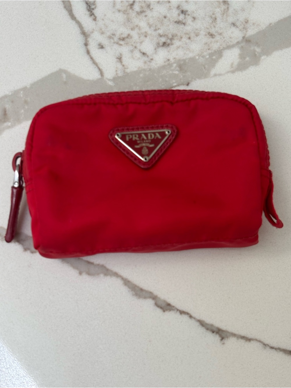 Prada Red Nylon Pouch